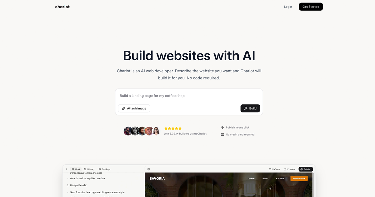 Chariot - Build websites with AI